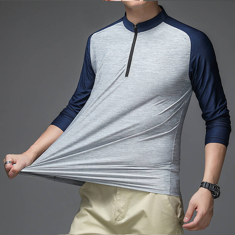 Herren Langarm Funktionsshirt mit halbem Reißverschluss Echoarchiv