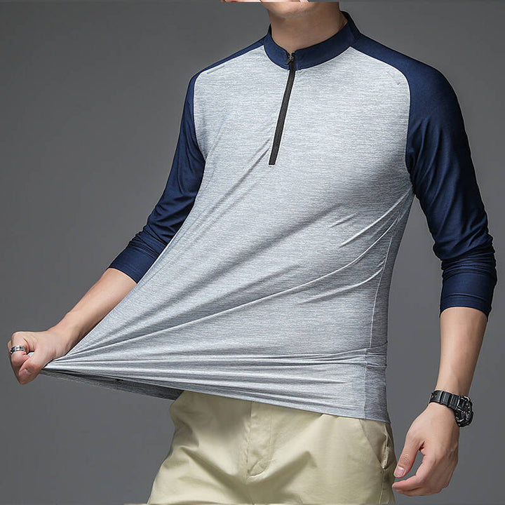 Herren Langarm Funktionsshirt mit halbem Reißverschluss Echoarchiv