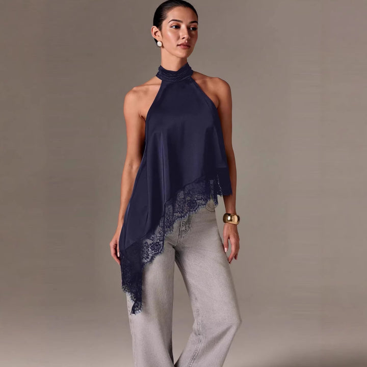 Damen luftiges Chiffon-Top mit eleganter Spitzenverzierung Echo Archiv