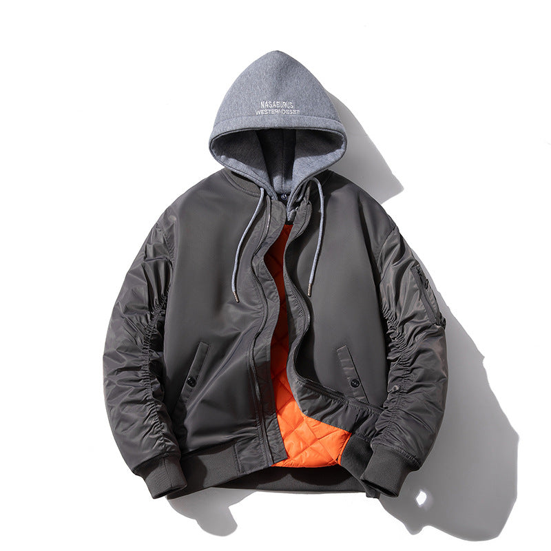 Herren Wattierte Bomberjacke mit Stehkragen, Kammerschnitt und Ärmeltasche Echo Archiv