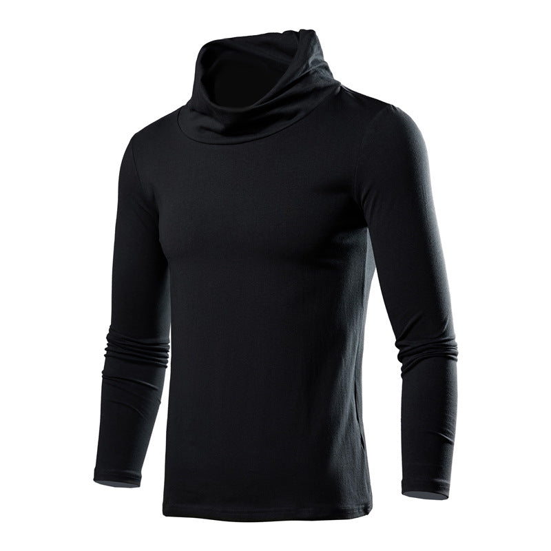 Herren Figurbetontes Longsleeve mit drapiertem Schlauchkragen und elastischem Baumwollmix Echo Archiv