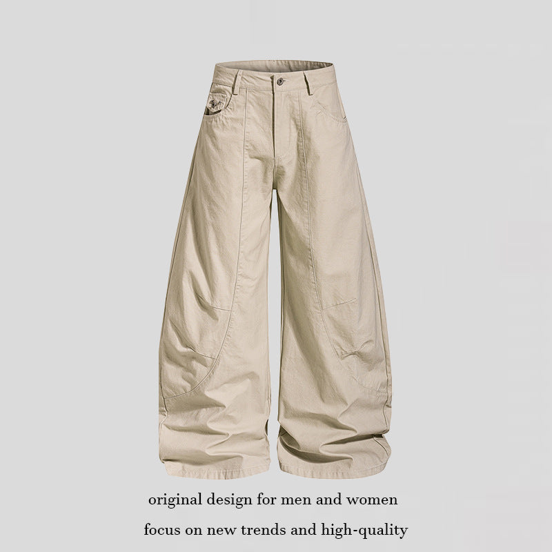 Damen Weite Culotte‑Hose mit hohem Bund, Taschen‑Details und markanten Teilungsnähten Echoarchiv