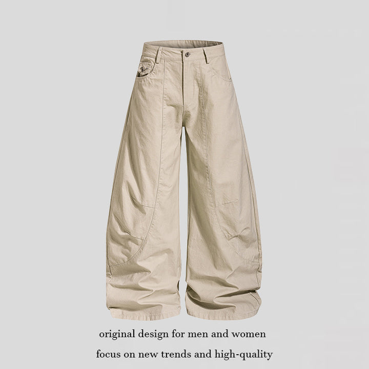 Damen Weite Culotte‑Hose mit hohem Bund, Taschen‑Details und markanten Teilungsnähten Echoarchiv