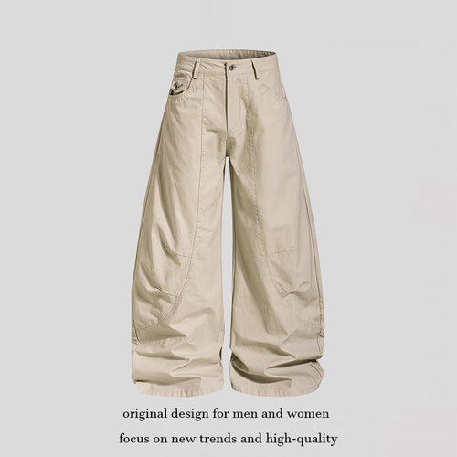 Damen Weite Culotte‑Hose mit hohem Bund, Taschen‑Details und markanten Teilungsnähten Echoarchiv