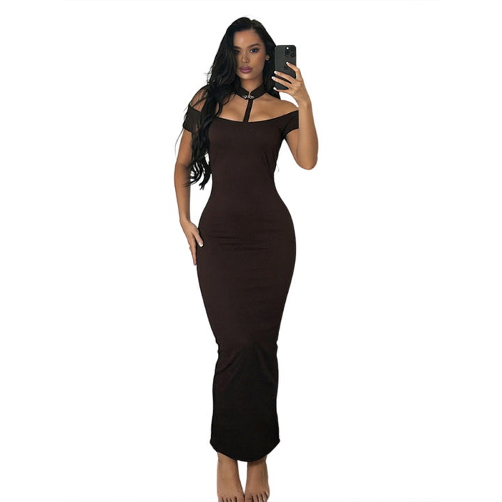 Damen Off-Shoulder Maxikleid mit elegantem Choker Echo Archiv