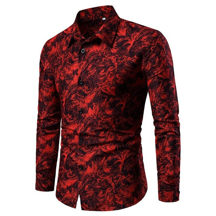 Herren Bluse mit kreativem floralem Muster Echoarchiv