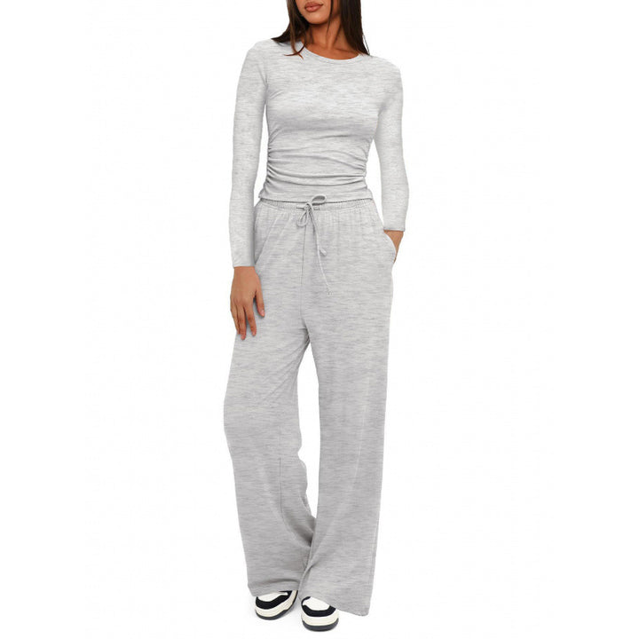 Damen Relax-Freizeithose mit extra weitem Bein, elastischem Bund und Kordelzug Echoarchiv