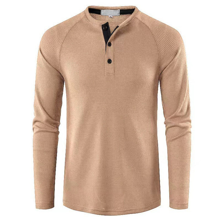 Herren langärmliges Shirt mit strukturiertem Design und elegantem Stehkragen Echoarchiv