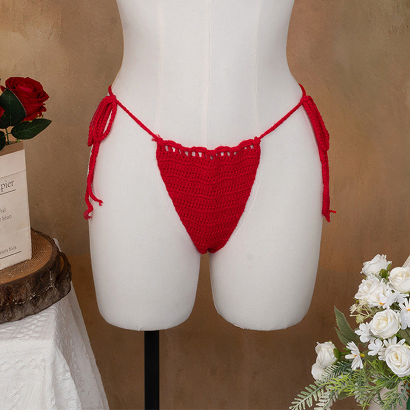Damen Häkel-Bikini-Oberteil mit floralen Akzenten und verstellbaren Trägern Echo Archiv