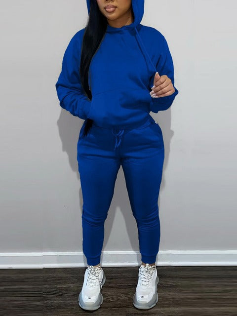 Herren sportliches Jogginganzug-Set mit Kapuzenpullover Kängurutasche und schmal zulaufender Jogginghose – Marzano