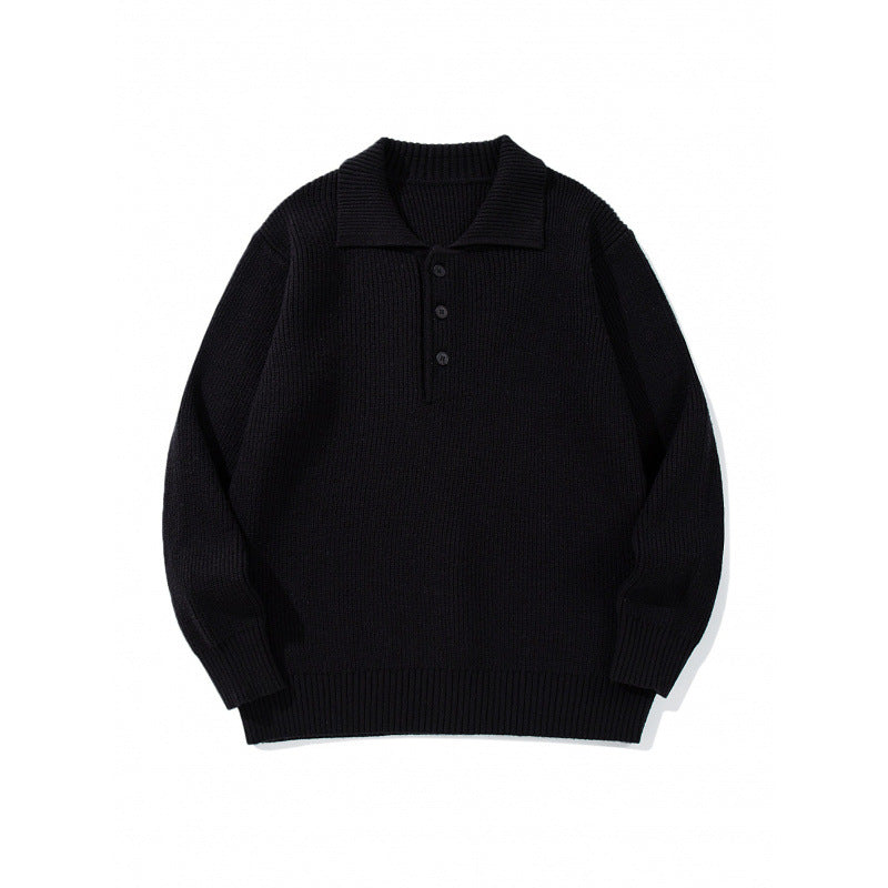 Herren Feinstrick-Polo-Pullover mit Hemdkragen, Knopfleiste und geripptem Saum Echo Archiv