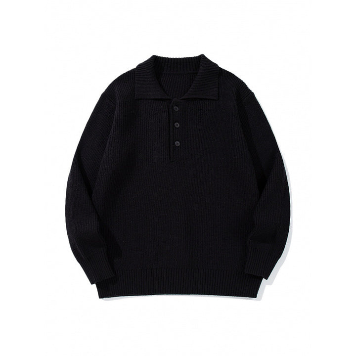 Herren Feinstrick-Polo-Pullover mit Hemdkragen, Knopfleiste und geripptem Saum Echo Archiv