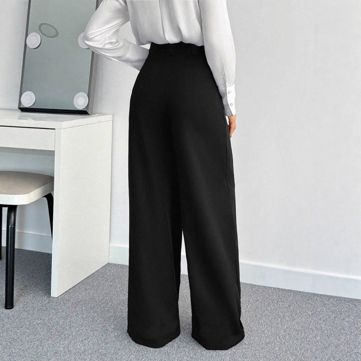 Damen Hochtaillierte Weitbein-Hose mit Gürtel Echo Archiv
