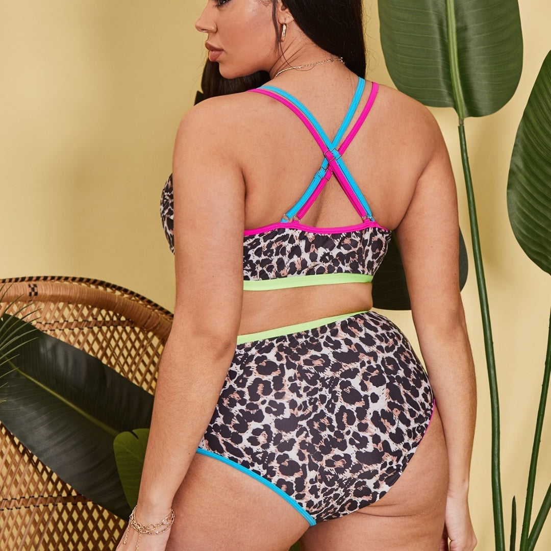 Damen Bikini-Set mit niedrigem Bund und lebhaftem Muster Echo Archiv