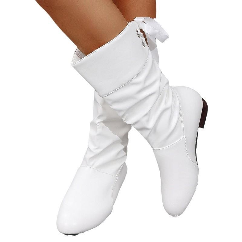 Damen Slouch-Stiefel mit niedrigem Blockabsatz und weichem Kunstlederschaft Echo Archiv