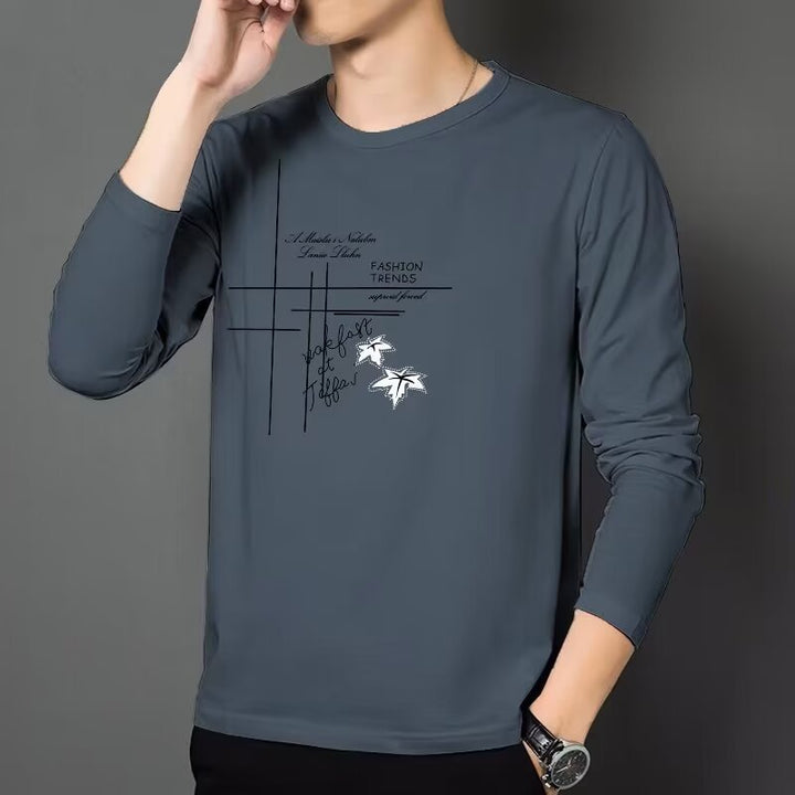 Herren Modisches Langarmshirt mit kreativem Druck Echoarchiv