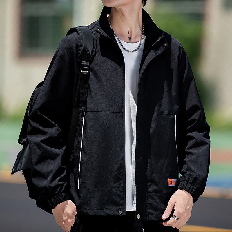 Herren wasserabweisende Sportjacke mit elastischen Bündchen und hohem Kragen Echoarchiv