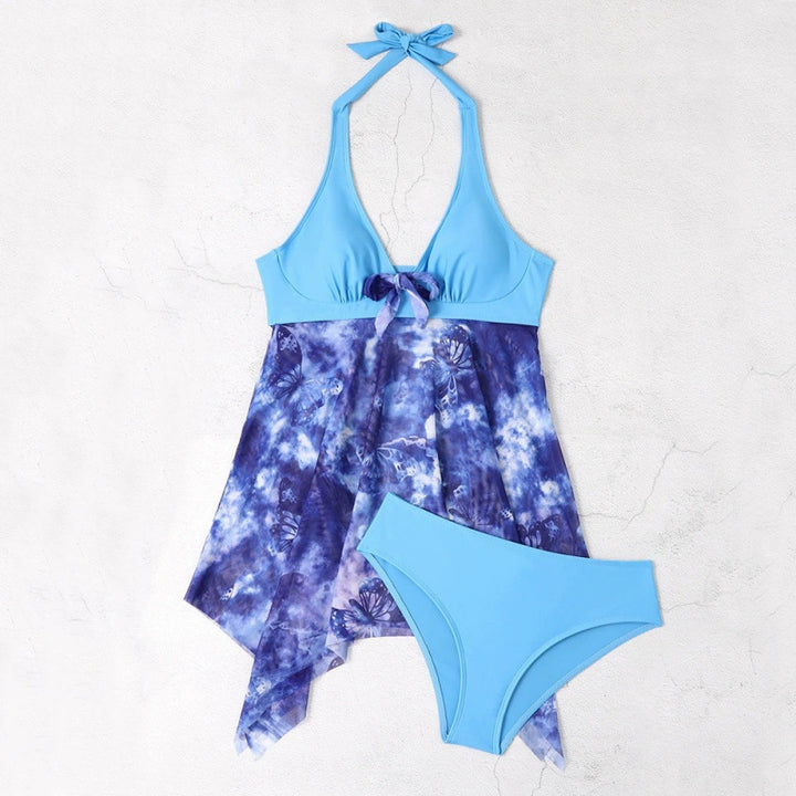 Damen Tankini mit floralem Wickeldesign und verstellbarem Oberteil Echo Archiv
