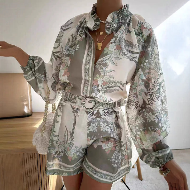 Damen Blusenset mit floralem Design und weitem Schnitt Echo Archiv