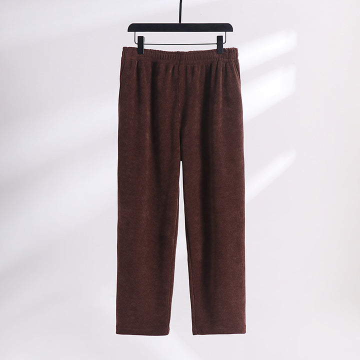 Damen Weite Cordhose mit elastischem Bund, Eingrifftaschen und geradem Bein Echoarchiv