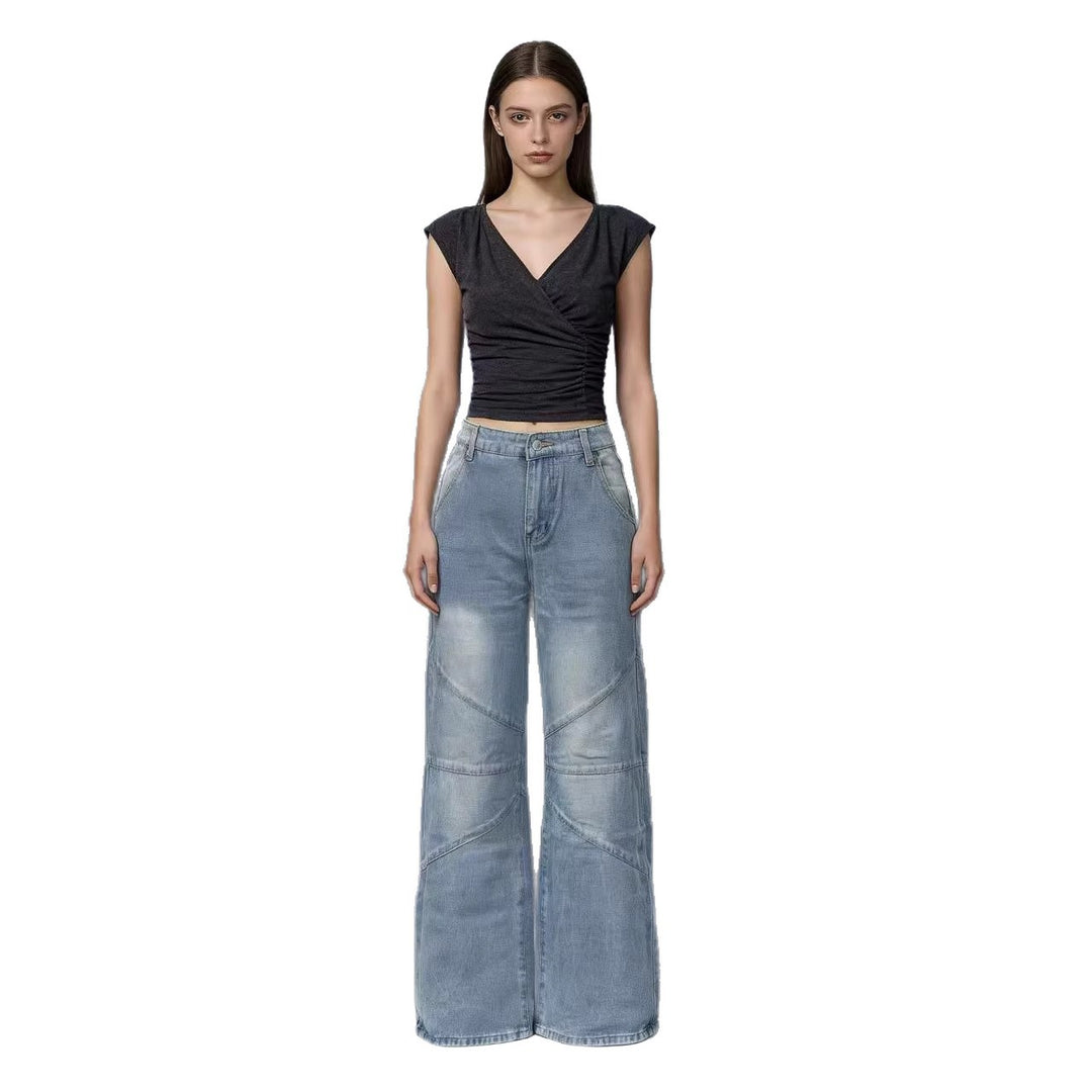 Damen Weit geschnittene Jeans mit einzigartigen Nahtdetails Echo Archiv