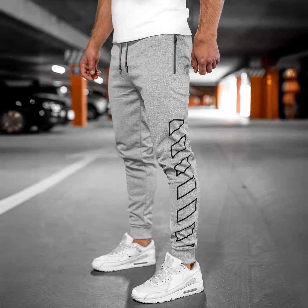 Herren Sportliche Slim-Fit Jogginghose mit seitlichem Reißverschluss Echoarchiv