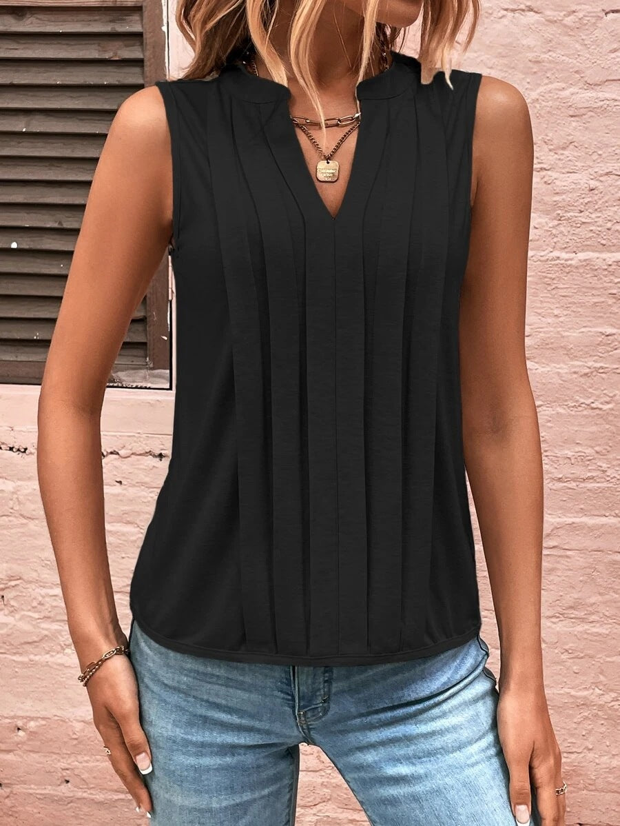 Damen elegante ärmellose Bluse Echoarchiv