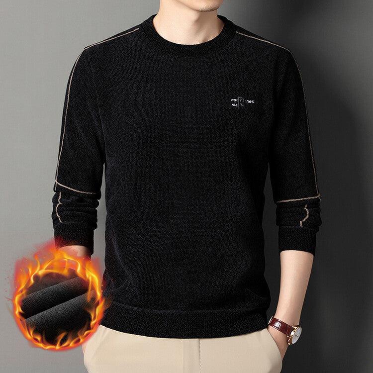 Herren hochwertige, atmungsaktive Strickpullover mit Rundhalsausschnitt Echoarchiv