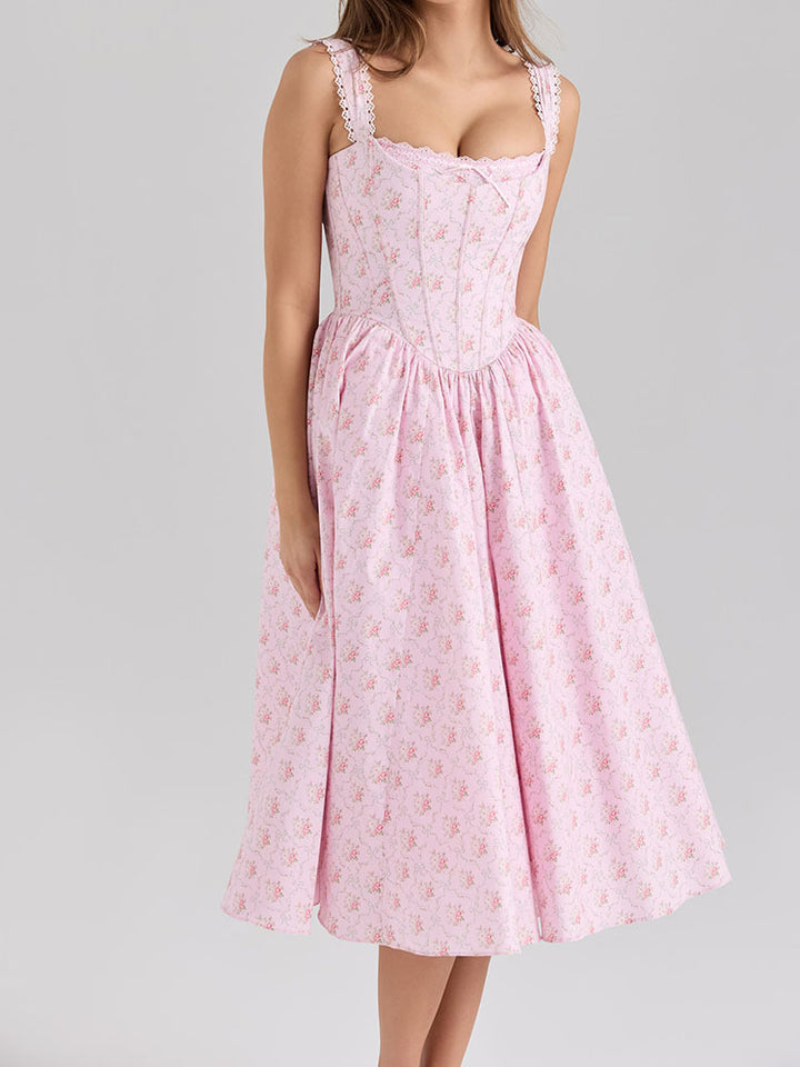 Damen Fein genähtes Sommerkleid mit floralen Mustern Echo Archiv