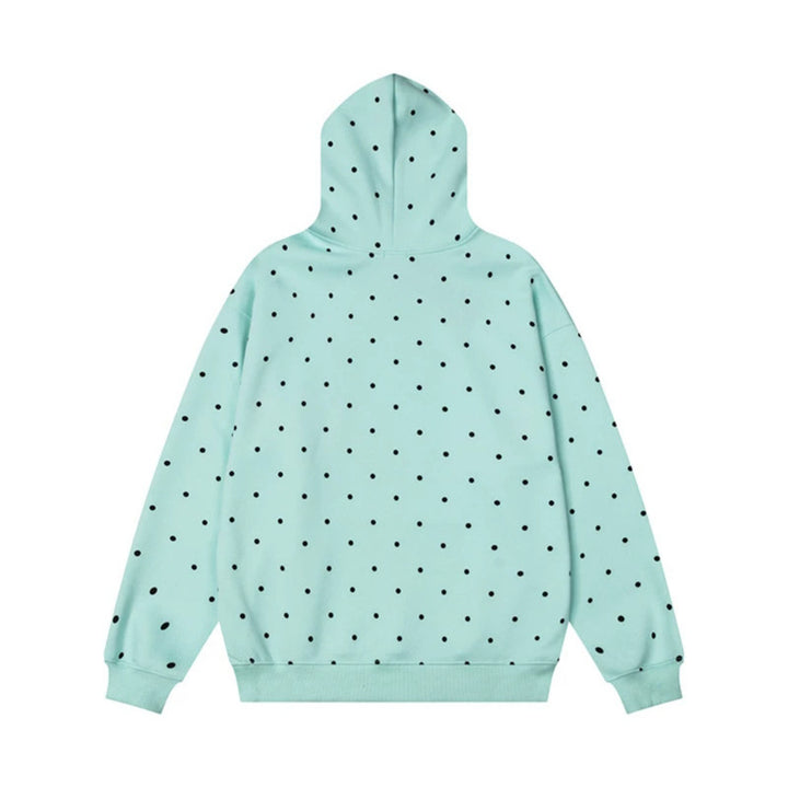 Damen Kapuzenpullover mit Polka-Dot, musikalischem Notenprint und Kängurutasche Echoarchiv