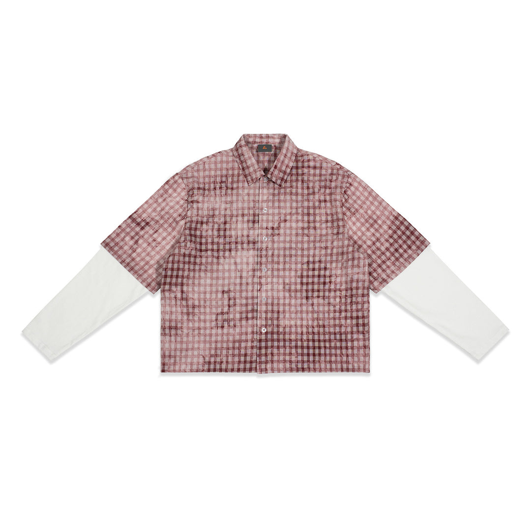 Herren Karierte Overshirt mit integriertem Langarm-Layer Echo Archiv