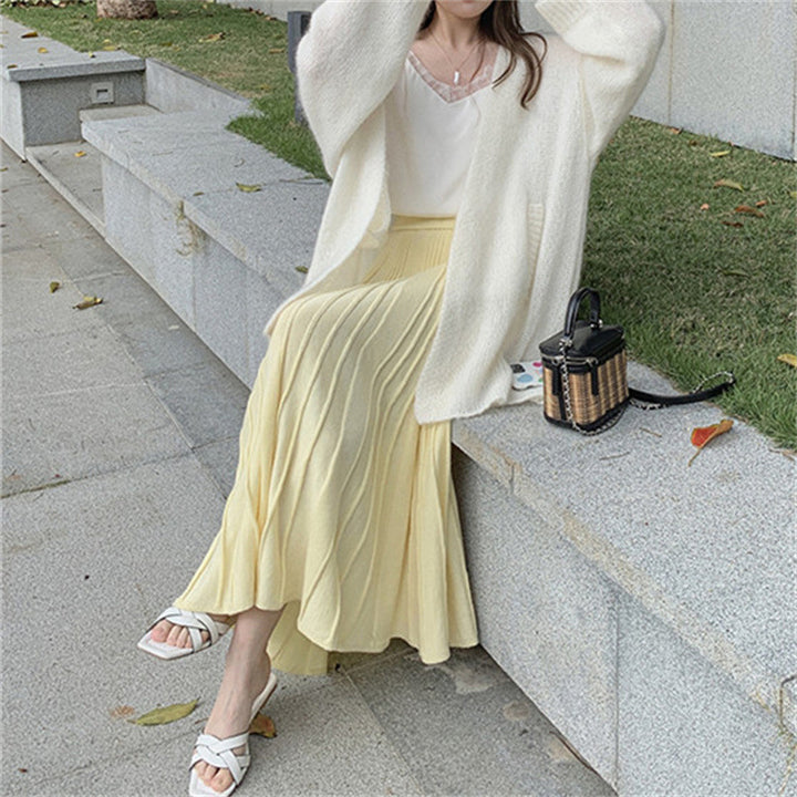 Damen Eleganter, plissierter Maxi-Rock Echo Archiv