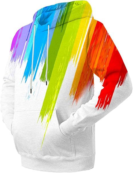 Damen Farbenfroher Hoodie mit kreativen Spritzmotiven Echoarchiv