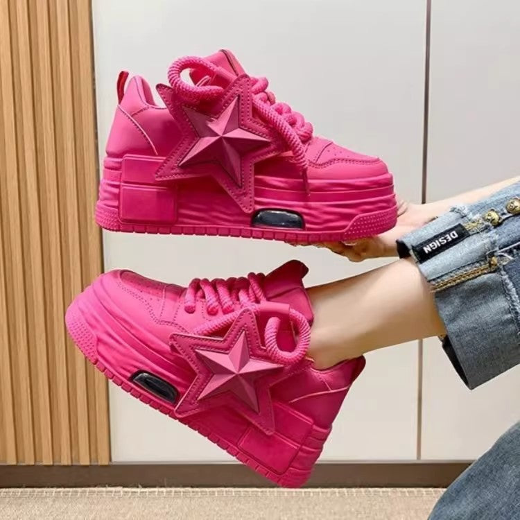 Damen Sportliche Plateau Sneakers mit modischem Sternen-Design Echo Archiv
