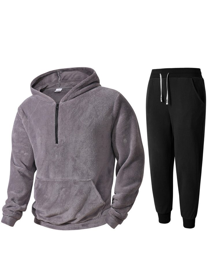Herren kuscheliges Fleece-Hoodie und Jogginghose Set Echoarchiv