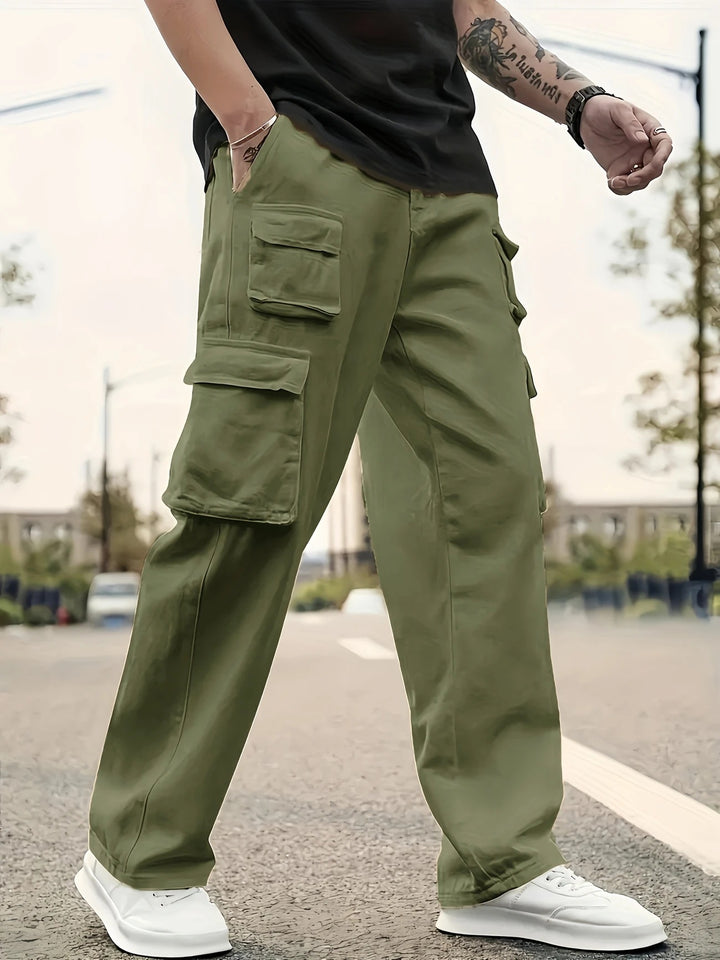 Herren Oversize Utility-Cargohose mit mehrfachen aufgesetzten Klapptaschen Echo Archiv