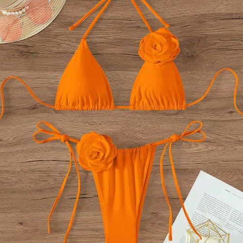 Damen Triangel-Bikini mit floralem Detail Echo Archiv