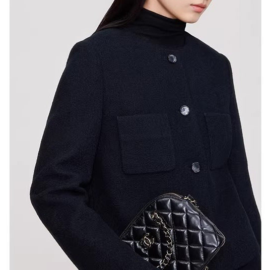 Damen moderne Cropped Jacke mit eleganten Knöpfen Echoarchiv