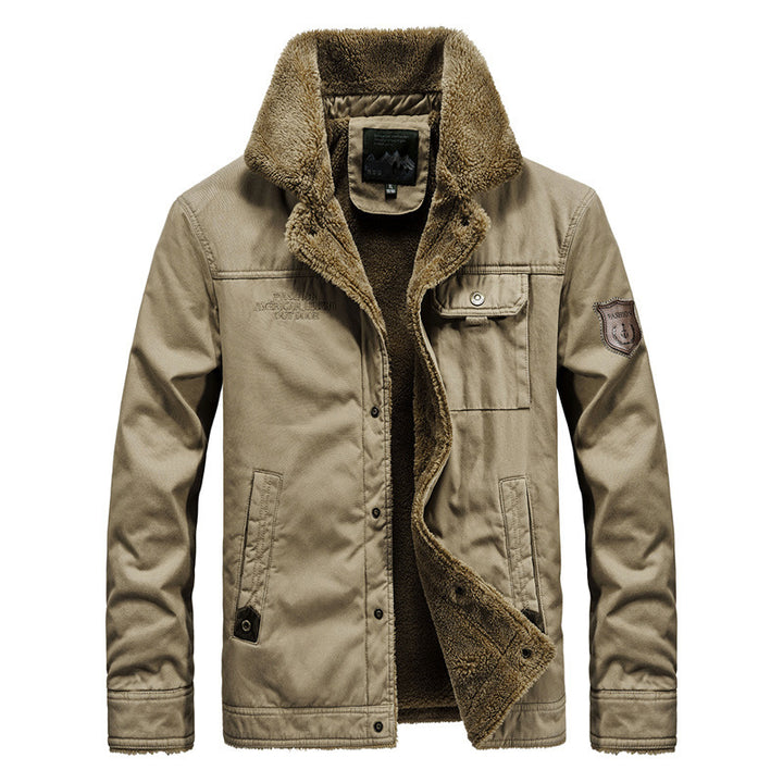 Herren robuster Canvas-Fieldblouson mit wärmender Sherpa-Innenlage und Hemdkragen Echoarchiv