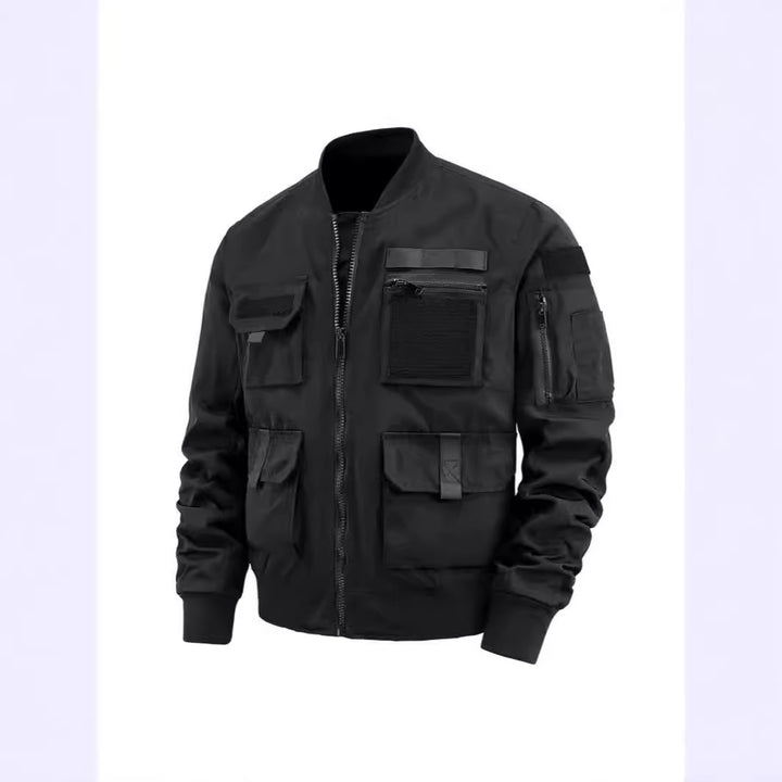 Herren taktische Bomberjacke mit multifunktionalen Taschen und Stretchbündchen – Brevano
