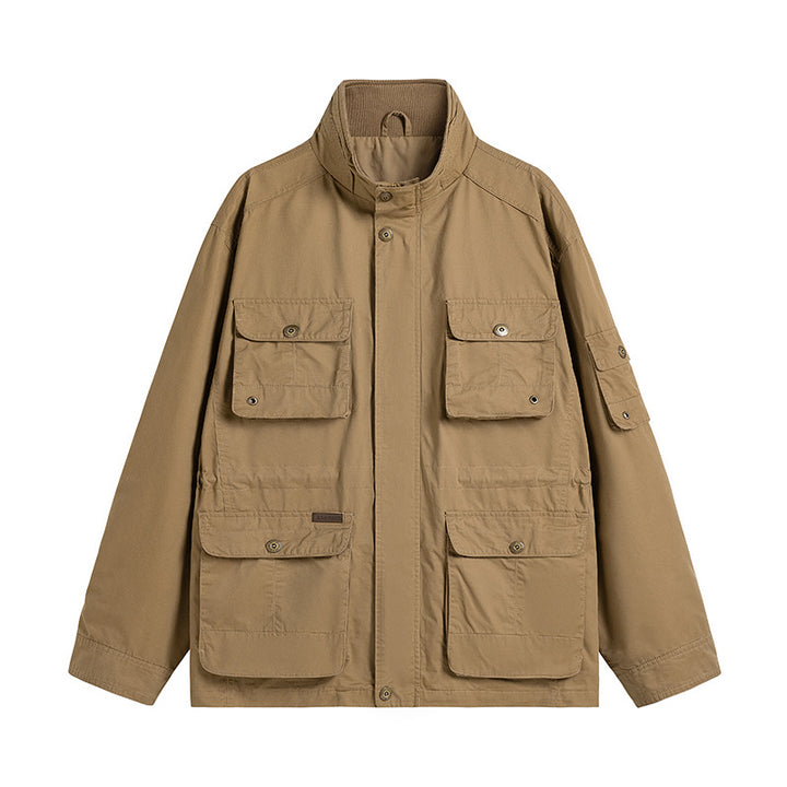 Herren Robuste utilitaristische Feldjacke mit mehrfach aufgesetzten Taschen und Stehkragen Echo Archiv