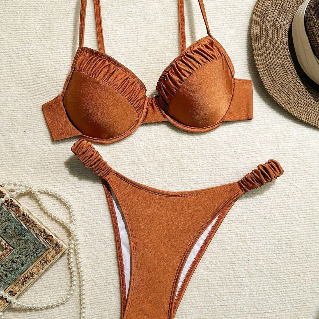 Damen Push-Up-Bikini mit Raffungen und verstellbaren Trägern Echo Archiv