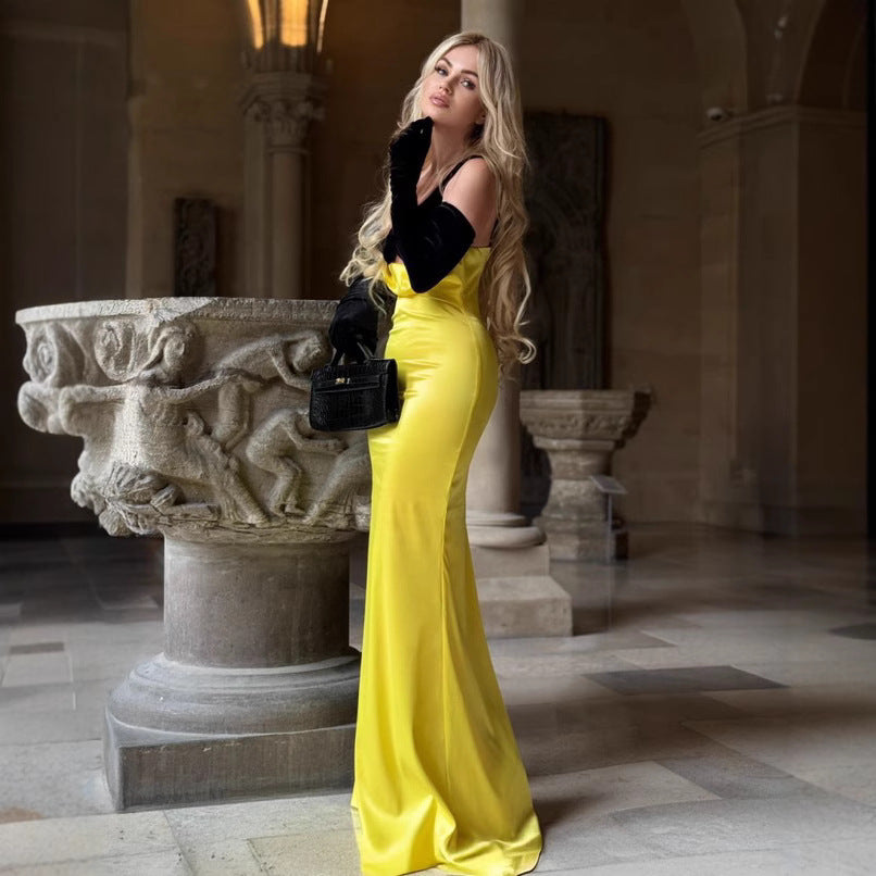 Damen Elegantes langes Kleid mit raffiniertem Bustier-Design und fließendem Rock Echo Archiv