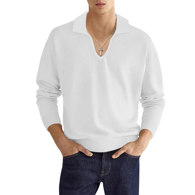 Herren Strickpullover mit modischem V-Ausschnitt und strukturiertem Design Echoarchiv
