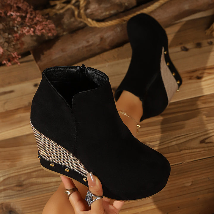 Damen Wedge-Stiefelette mit Eleganter Struktur Echo Archiv