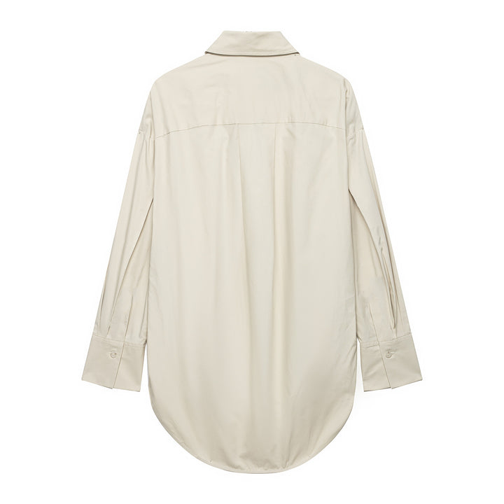 Damen Zweiteiliges Oversize-Hemd- und Weite-Faltenhose-Set Echoarchiv