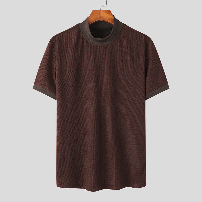 Herren nan Kurzarm Feinstrickshirt mit Stehkragen Echo Archiv