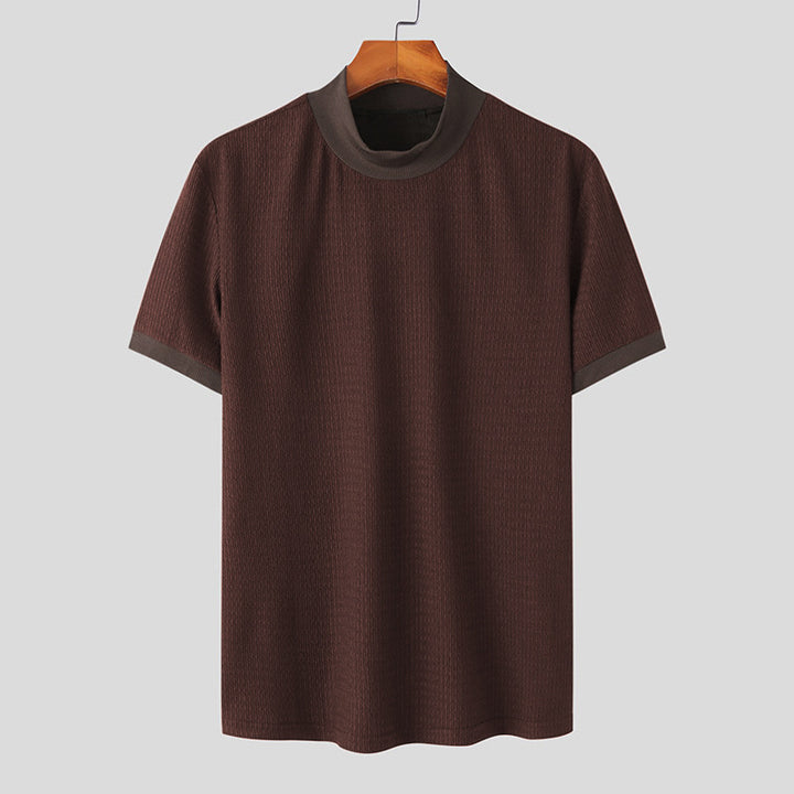 Herren nan Kurzarm Feinstrickshirt mit Stehkragen Echo Archiv