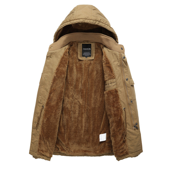Herren Canvas‑Utilityparka mit Teddyfleece‑Innenfutter und Kapuze – Taviero