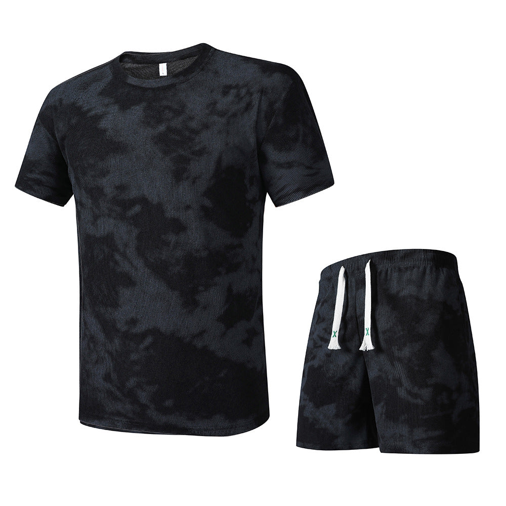 Herren T-Shirt und Shorts Set im modernen Batik-Design Echoarchiv